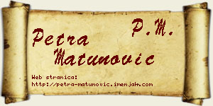 Petra Matunović vizit kartica